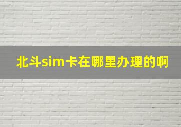 北斗sim卡在哪里办理的啊