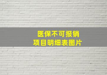 医保不可报销项目明细表图片