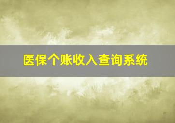 医保个账收入查询系统