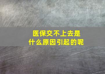 医保交不上去是什么原因引起的呢