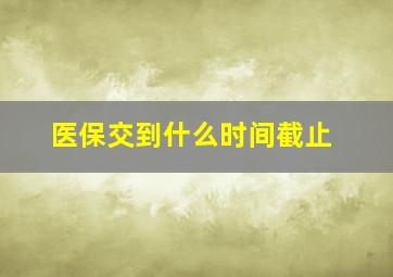 医保交到什么时间截止