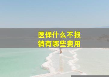 医保什么不报销有哪些费用