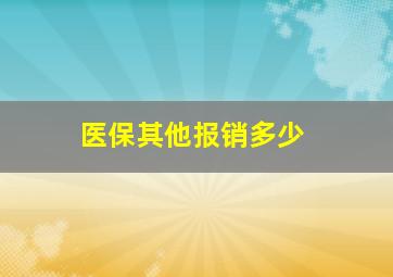 医保其他报销多少