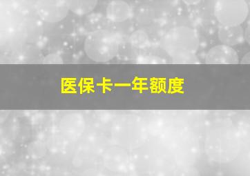 医保卡一年额度