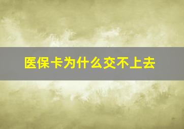 医保卡为什么交不上去