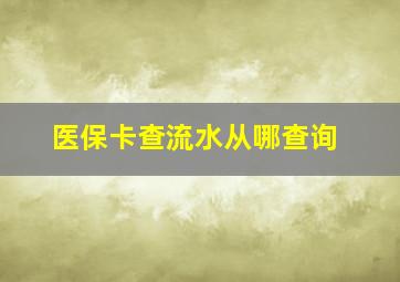 医保卡查流水从哪查询