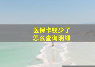 医保卡钱少了怎么查询明细