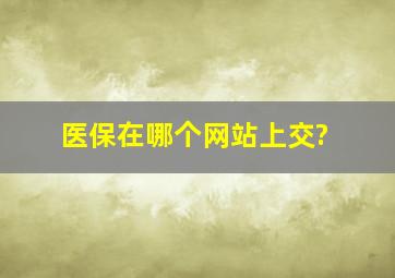 医保在哪个网站上交?