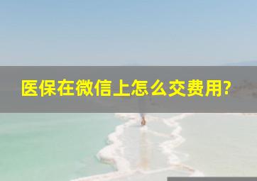 医保在微信上怎么交费用?