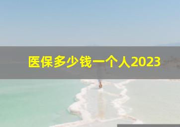 医保多少钱一个人2023