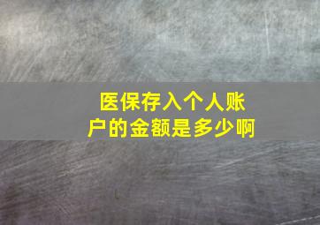 医保存入个人账户的金额是多少啊