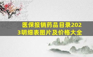 医保报销药品目录2023明细表图片及价格大全