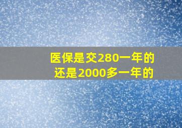 医保是交280一年的还是2000多一年的