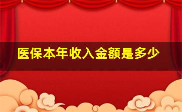 医保本年收入金额是多少