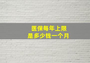 医保每年上限是多少钱一个月