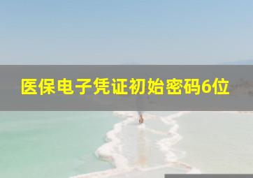 医保电子凭证初始密码6位