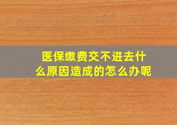 医保缴费交不进去什么原因造成的怎么办呢