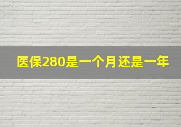 医保280是一个月还是一年