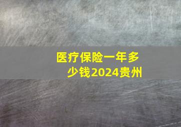 医疗保险一年多少钱2024贵州