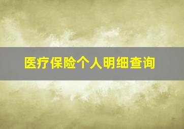 医疗保险个人明细查询