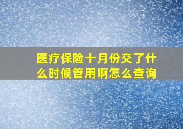 医疗保险十月份交了什么时候管用啊怎么查询