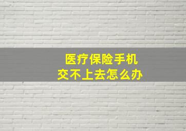 医疗保险手机交不上去怎么办