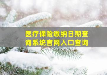 医疗保险缴纳日期查询系统官网入口查询