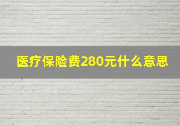 医疗保险费280元什么意思