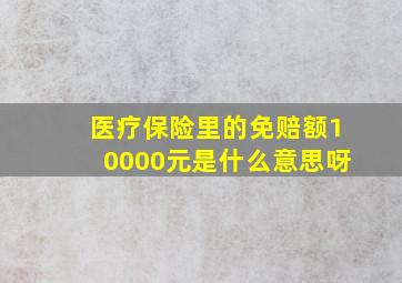 医疗保险里的免赔额10000元是什么意思呀