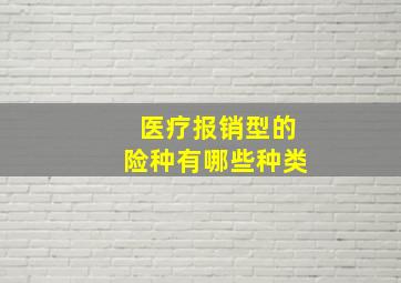 医疗报销型的险种有哪些种类