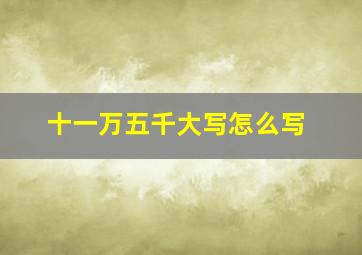 十一万五千大写怎么写