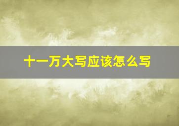 十一万大写应该怎么写