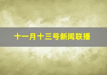 十一月十三号新闻联播