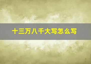 十三万八千大写怎么写