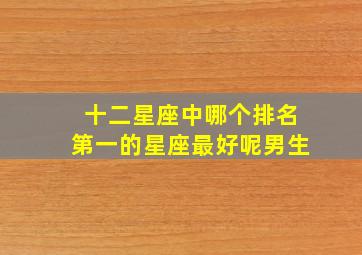 十二星座中哪个排名第一的星座最好呢男生