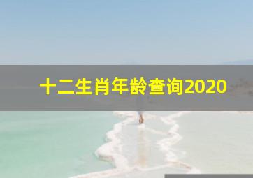 十二生肖年龄查询2020