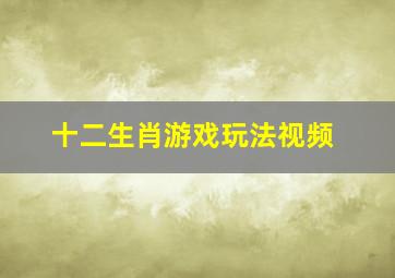 十二生肖游戏玩法视频