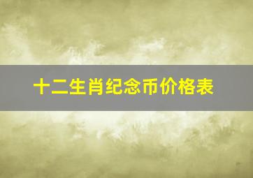 十二生肖纪念币价格表