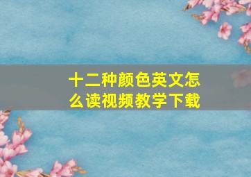 十二种颜色英文怎么读视频教学下载