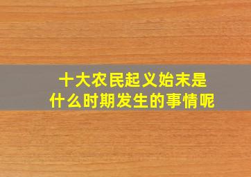 十大农民起义始末是什么时期发生的事情呢