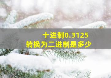 十进制0.3125转换为二进制是多少