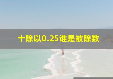 十除以0.25谁是被除数