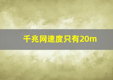 千兆网速度只有20m