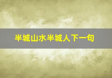 半城山水半城人下一句