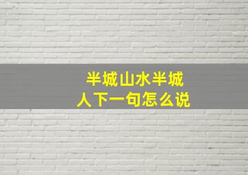 半城山水半城人下一句怎么说