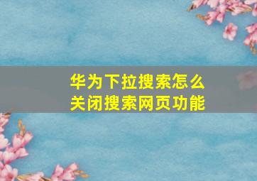 华为下拉搜索怎么关闭搜索网页功能