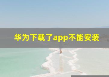 华为下载了app不能安装