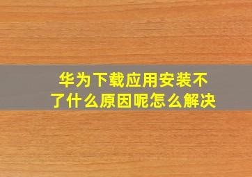 华为下载应用安装不了什么原因呢怎么解决