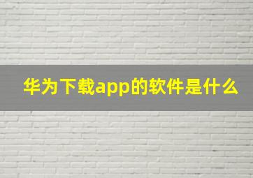 华为下载app的软件是什么