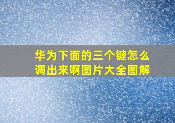 华为下面的三个键怎么调出来啊图片大全图解